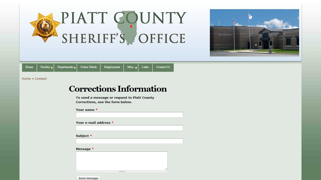 Corrections Information | Piatt County Sheriff